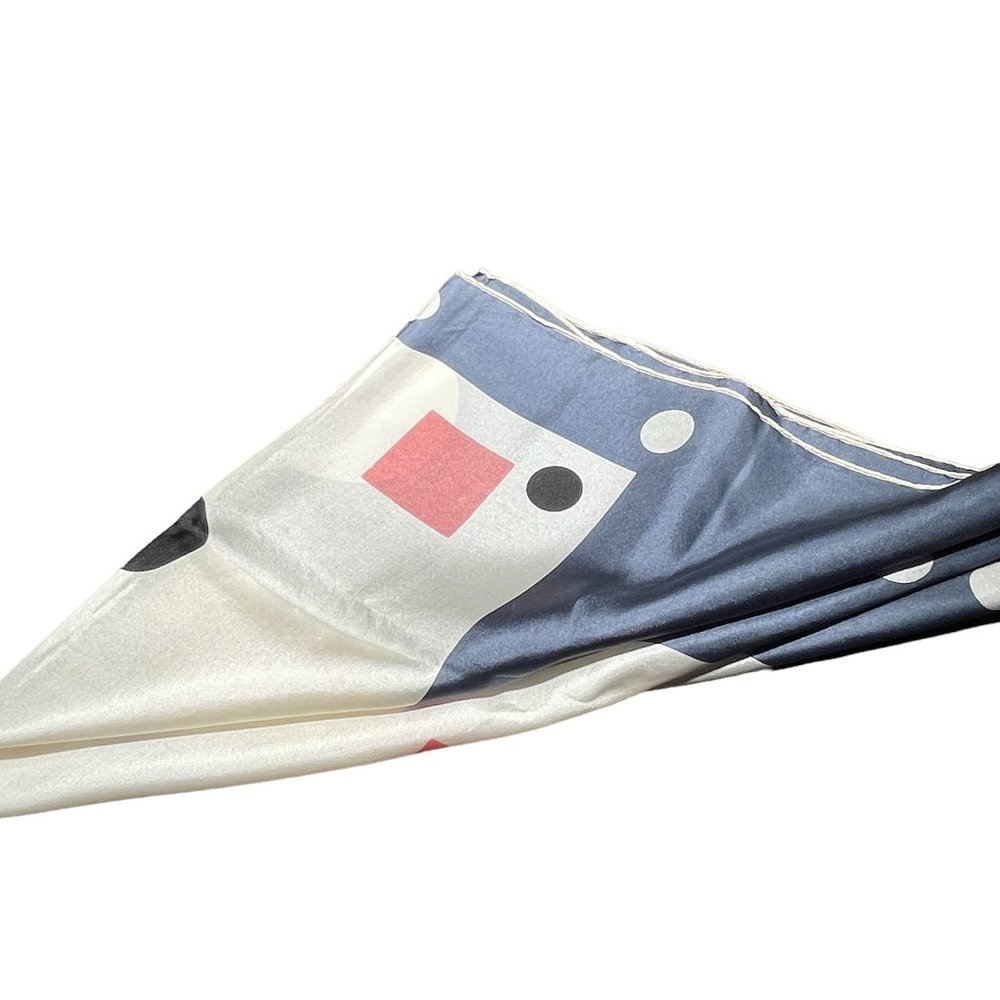 Silk Circle And Square Designed Scarf - image 2